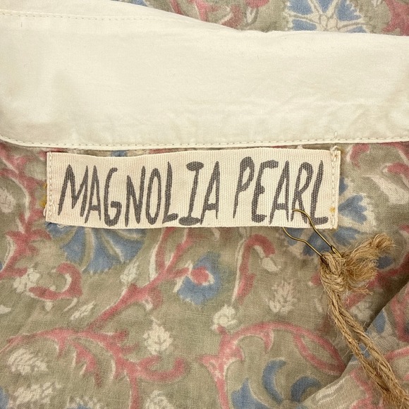 Magnolia Pearl NWT Floraison Boyfriend Shirt #943 Floral European Cotton OS - Picture 10 of 15